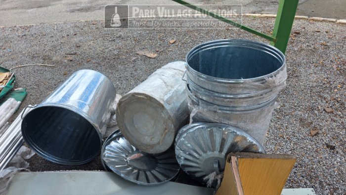 6 X DUSTBIN GALVANISED