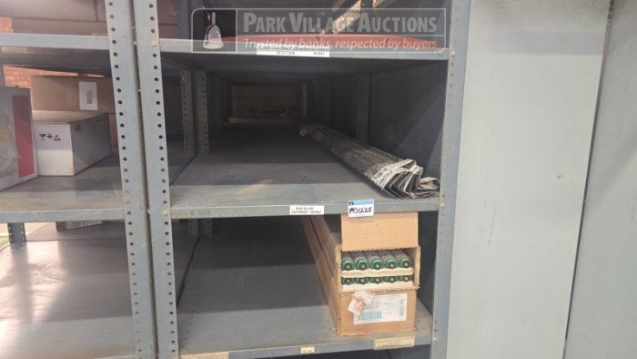 CONTENTS OF SHELVING - LOT BATCH GLOBES, K BAR SLIDES, EPIROC, CLAM G-CRUSHER - EXCLUDING SHELVING
