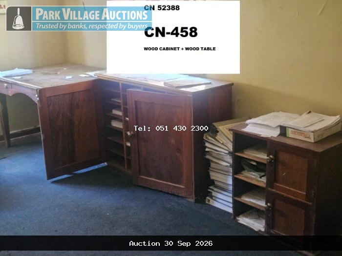 HALF SIZE WOOD CABINET OFFICE TABLE