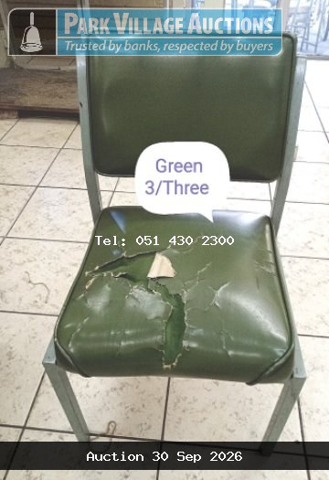 GREEN CUSTOMER CHAIRS X 3