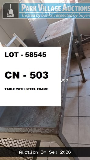TABLE WITH STEEL FRAME