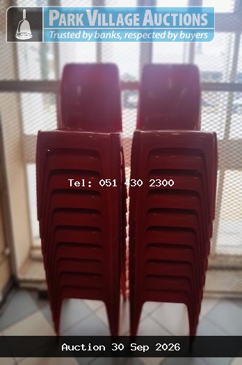 20 X RED PLASTIC CHAIRS