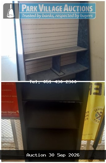 1 X WOOD 1 X STEEL DISPLAY CABINETS