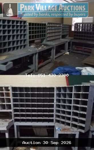 6 X STEEL PIGEON HOLE SHELVES