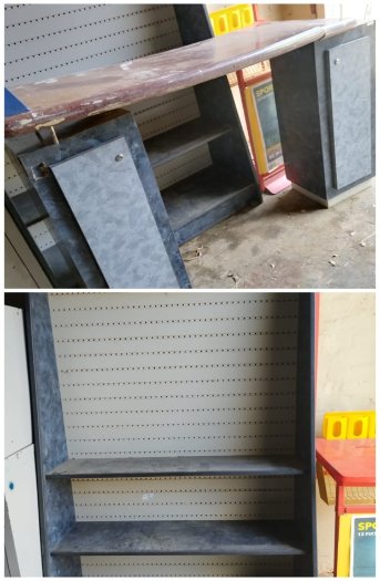2 X WOODEN DISPLAY CABINETS