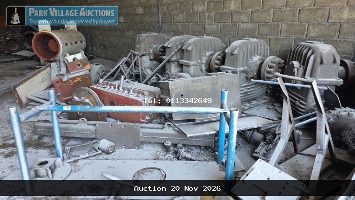 ASSORTED STEEL SCRAP - ASSORTED MOTORS, ASSORTED ELECTRICAL BOXES, STAINLESS STEEL PANEL FRAMES - EXCLUDING BATTERY PACKS, GENERATOR AND CUTTER HEADS